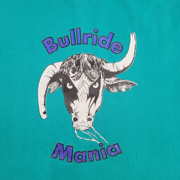 Vintage 90s Bull Ride Rodeo Shirt XL 23x27 Dave-Martins Championship Bull Rider - Picture 3 of 15